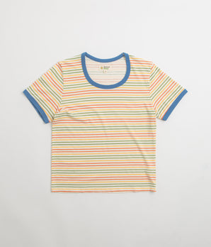 Mollusk Womens Ringer T-Shirt - Red / Gold / Green Stripe