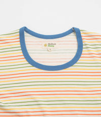 Mollusk Womens Ringer T-Shirt - Red / Gold / Green Stripe thumbnail