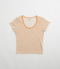 Mollusk Womens Scoop Ribsy T-Shirt - Orange Stripe thumbnail