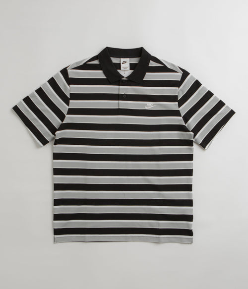 Nike Club Striped Polo Shirt - Black / White