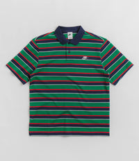 Nike Club Striped Polo Shirt - Midnight Navy / White thumbnail