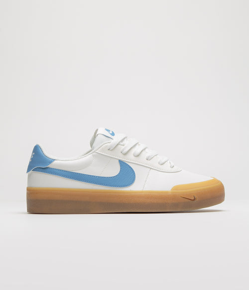 Nike Court Shot Shoes - Sail / Blue Beyond - Gum Light Brown - White