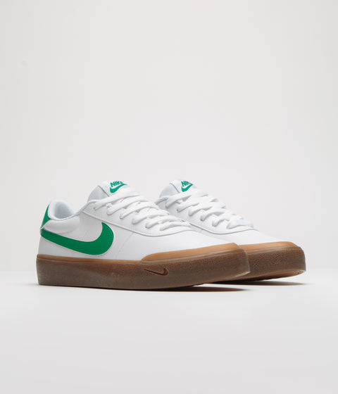 Nike Court Shot Shoes in White and Malachite and Gum Med Brown