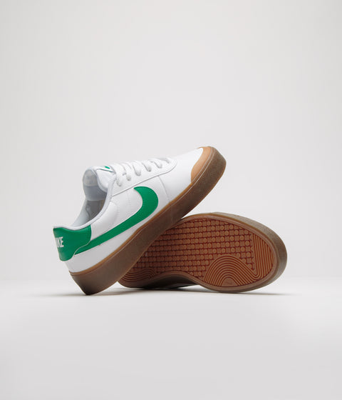 Nike Court Shot Shoes in White and Malachite and Gum Med Brown