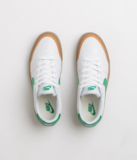 Nike Court Shot Shoes in White and Malachite and Gum Med Brown