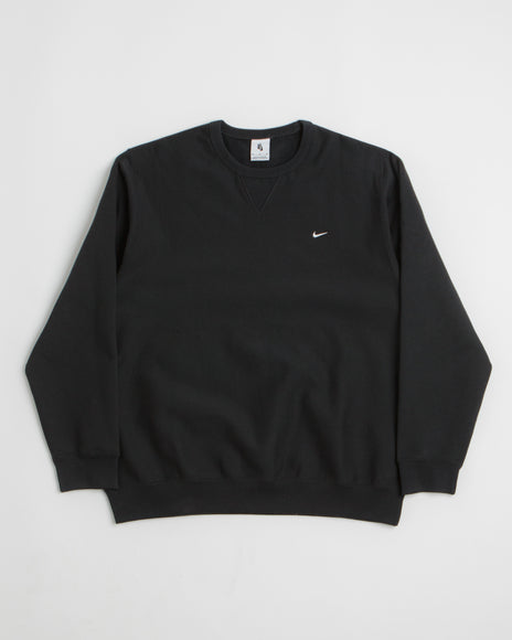 Nike Solo Swoosh Crewneck Sweatshirt - Black / White / White