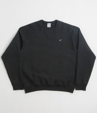 Nike Solo Swoosh Crewneck Sweatshirt - Black / White / White thumbnail
