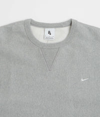 Nike Solo Swoosh Crewneck Sweatshirt - Dark Grey Heather / White / White thumbnail