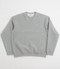 Nike Solo Swoosh Crewneck Sweatshirt - Dark Grey Heather / White / White thumbnail
