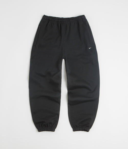 Nike Solo Swoosh Cuffed Sweatpants - Black / Black / White