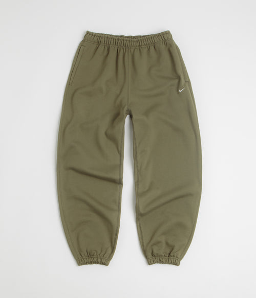Nike Solo Swoosh Cuffed Sweatpants - Medium Olive / Medium Olive / White