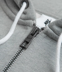 Nike Solo Swoosh Full Zip Hoodie - Dark Grey Heather / White thumbnail