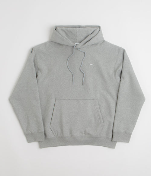 Nike Solo Swoosh Hoodie - Dark Grey Heather / Light Smoke Grey / White / White