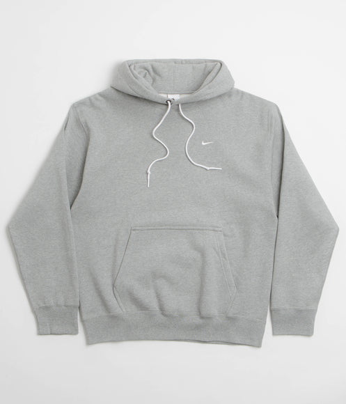 Nike Solo Swoosh Hoodie - Dark Grey Heather / White