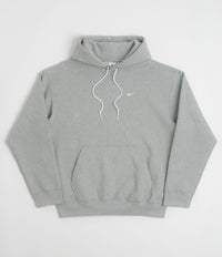 Nike Solo Swoosh Hoodie - Dark Grey Heather / White thumbnail