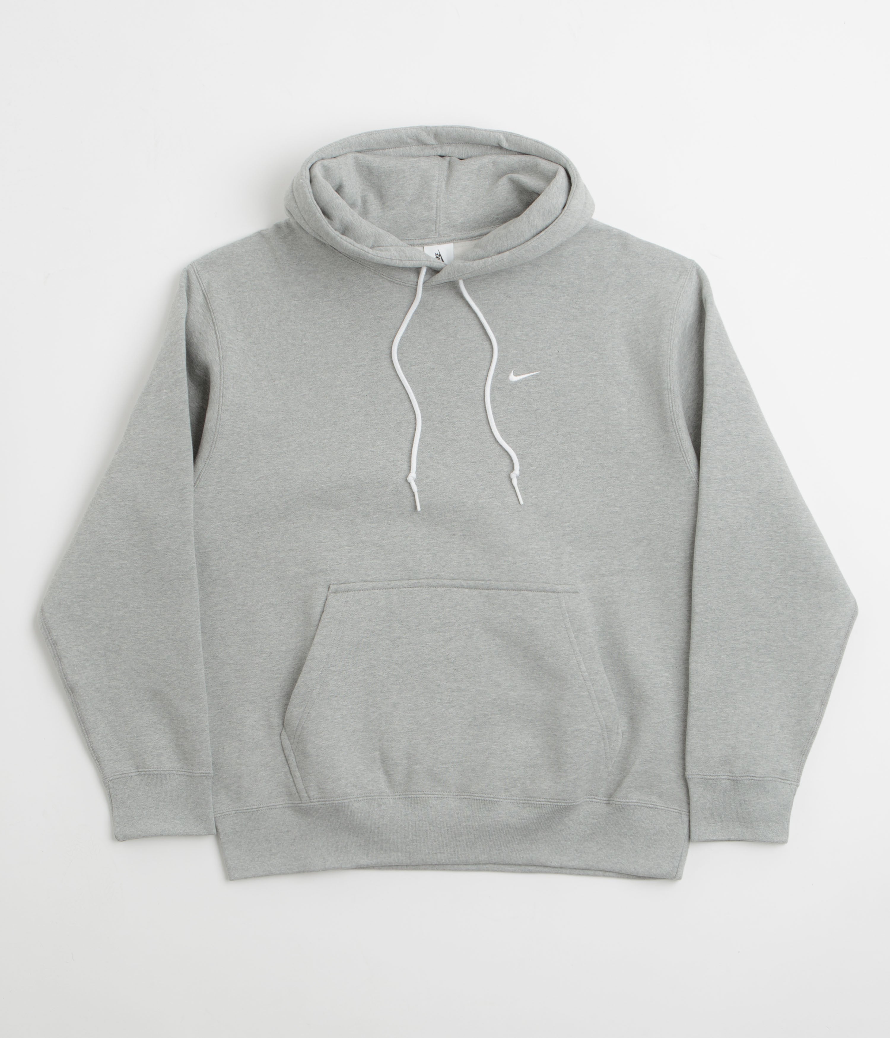 Nike Solo Swoosh Hoodie - Dark Grey Heather / White | Always in Colour