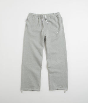 Nike Solo Swoosh Open Hem Sweatpants - Dark Grey Heather / White