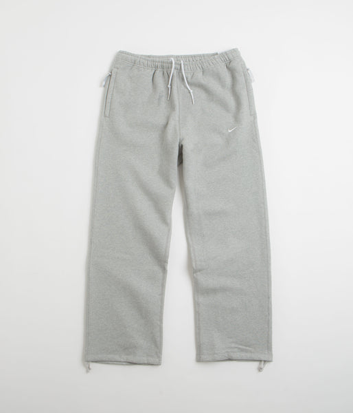 Nike Solo Swoosh Open Hem Sweatpants Dark Grey Heather White