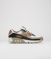 Nike Womens Air Max 90 Shoes - Phantom / Light British Tan - Black - Fire Red thumbnail