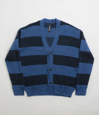 No Problemo Striped Mohair Oversized Cardigan - Blue Multi thumbnail