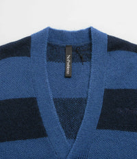 No Problemo Striped Mohair Oversized Cardigan - Blue Multi thumbnail