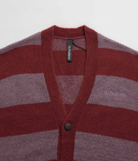 No Problemo Striped Mohair Oversized Cardigan - Burgundy Multi thumbnail