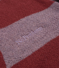 No Problemo Striped Mohair Oversized Cardigan - Burgundy Multi thumbnail