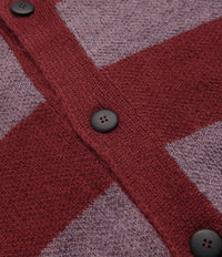 No Problemo Striped Mohair Oversized Cardigan - Burgundy Multi thumbnail