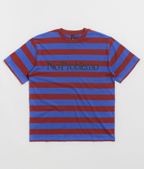 No Problemo Striped T-Shirt - Burgundy Multi