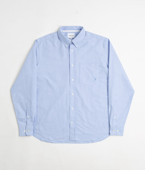 Norse Projects Algot Organic Oxford Monogram Shirt - Pale Blue