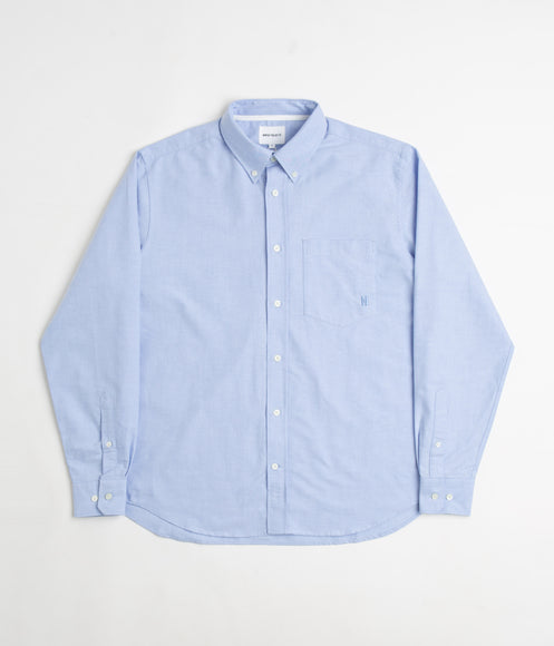 Norse Projects Algot Organic Oxford Monogram Shirt - Pale Blue