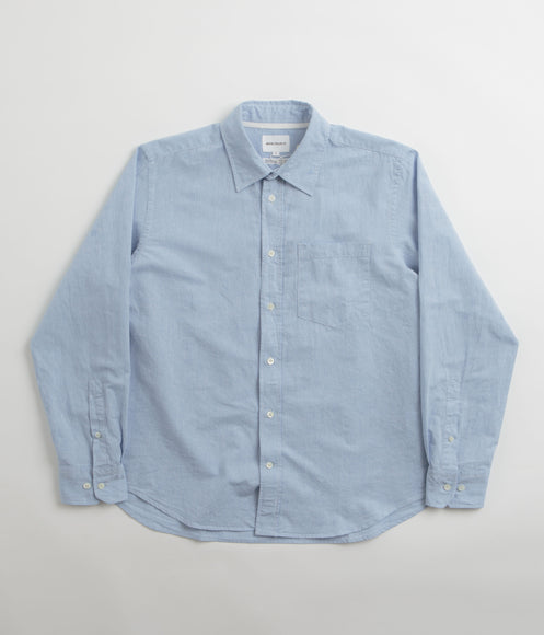 Norse Projects Algot Relaxed Cotton Linen Shirt - Pale Blue