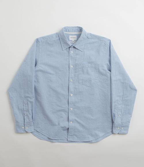 Norse Projects Algot Relaxed Cotton Linen Shirt - Pale Blue