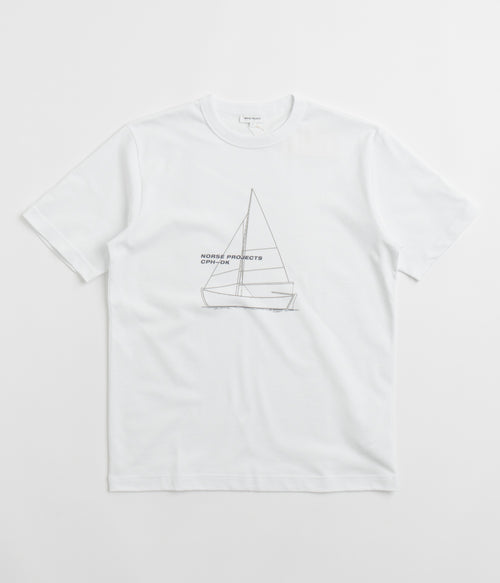 Norse Projects Holger Organic Boat Print T-Shirt - White