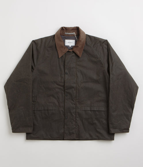 Norse Projects Holmen Wax Fishing Jacket - Beech Green