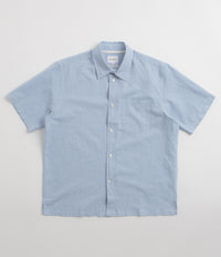 Norse Projects Ivan Relaxed Cotton Linen Short Sleeve Shirt - Pale Blue thumbnail