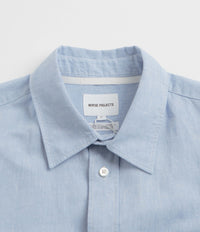 Norse Projects Ivan Relaxed Cotton Linen Short Sleeve Shirt - Pale Blue thumbnail