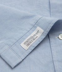 Norse Projects Ivan Relaxed Cotton Linen Short Sleeve Shirt - Pale Blue thumbnail