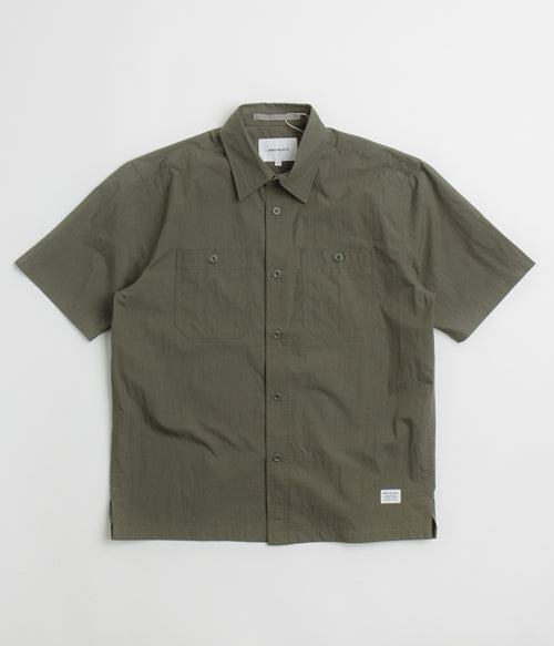 Norse Projects Ivan Tech Poplin Short Sleeve Shirt - Ivy Green