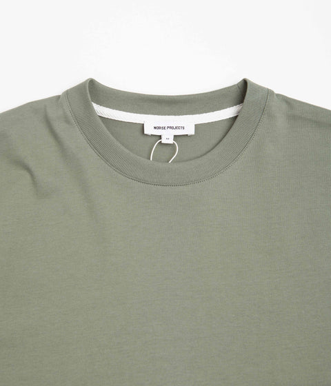 Norse Projects Johannes Lino Cut Large Reeds T-Shirt - Dried Sage Gree ...