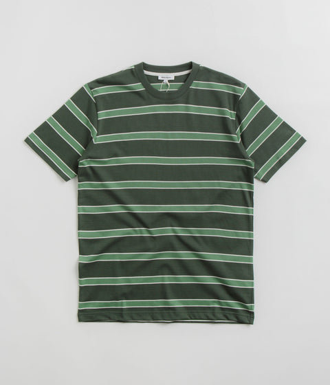 Norse Projects Johannes Organic Multicolour Stripe T-Shirt - Spruce Green