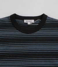 Norse Projects Johannes Spaced Stripe T-Shirt - Steel Blue thumbnail