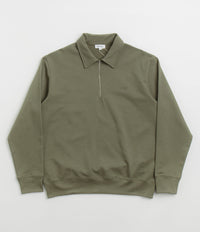 Norse Projects Ketel Relaxed Logo Half Zip Sweatshirt - Sediment Green thumbnail