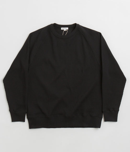 Norse Projects Kristian Relaxed Tech Waffle Sweatshirt - Black