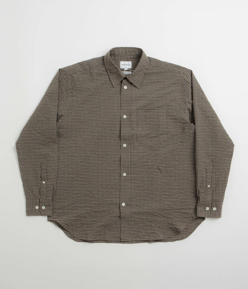 Norse Projects Mo Check Oversized Shirt - Taupe