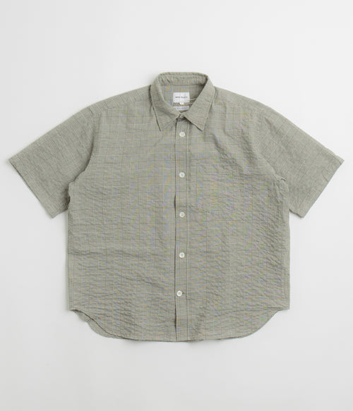 Norse Projects Mo Oversized Check Short Sleeve Shirt - Moss Green