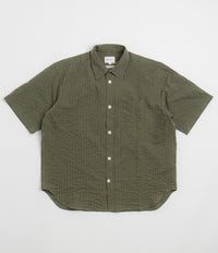 Norse Projects Mo Oversized Stripe Short Sleeve Shirt - Moss Green thumbnail