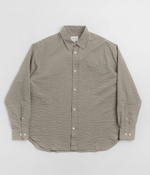 Norse Projects Mo Oversized Striped Shirt - Clay