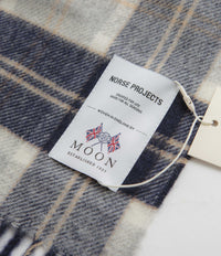 Norse Projects Norse Moon Merino Lambswool Checked Scarf - Navy thumbnail