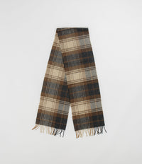 Norse Projects Norse Moon Merino Lambswool Checked Scarf - Taupe thumbnail